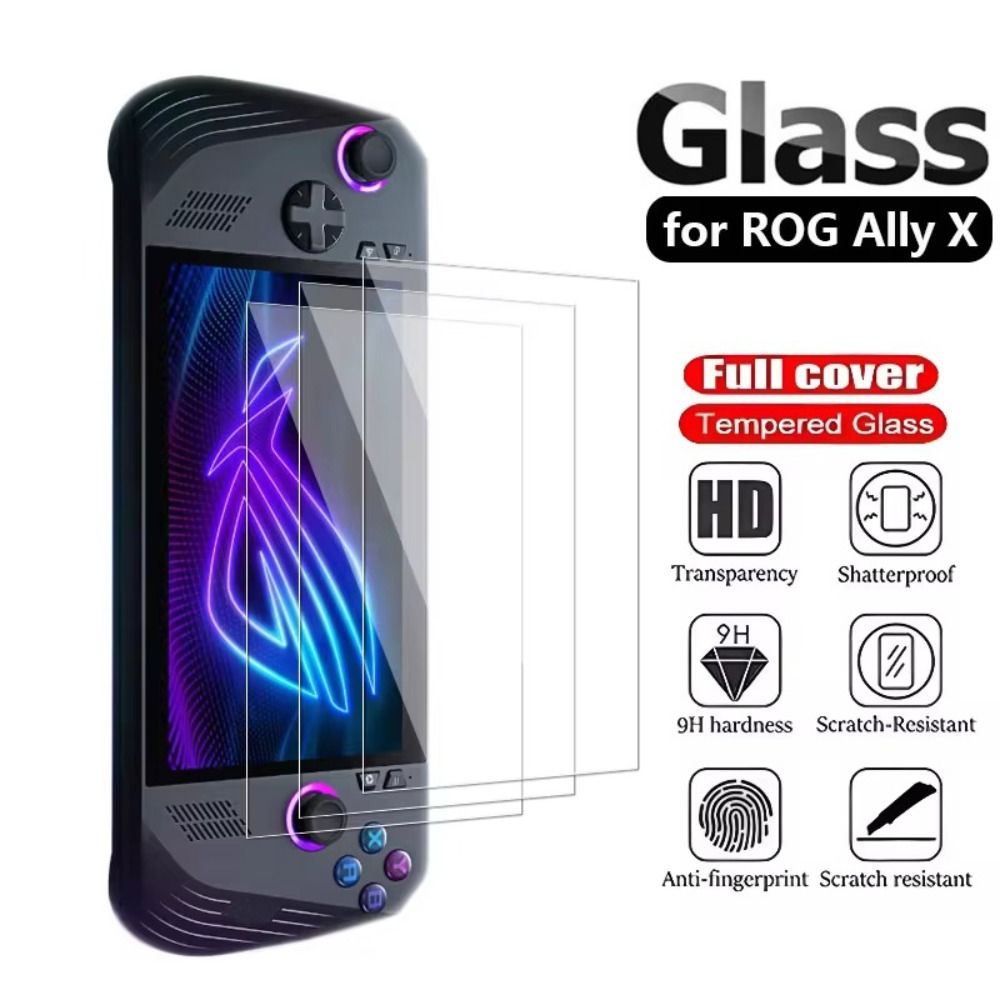 Gaming Console Rog Ally - ฟิล์มกันรอยหน้าจอเกมคอนโซล 3 ชิ้น ขอบโค้ง HD สำหรับเครื่องเล่นเกมพกพา