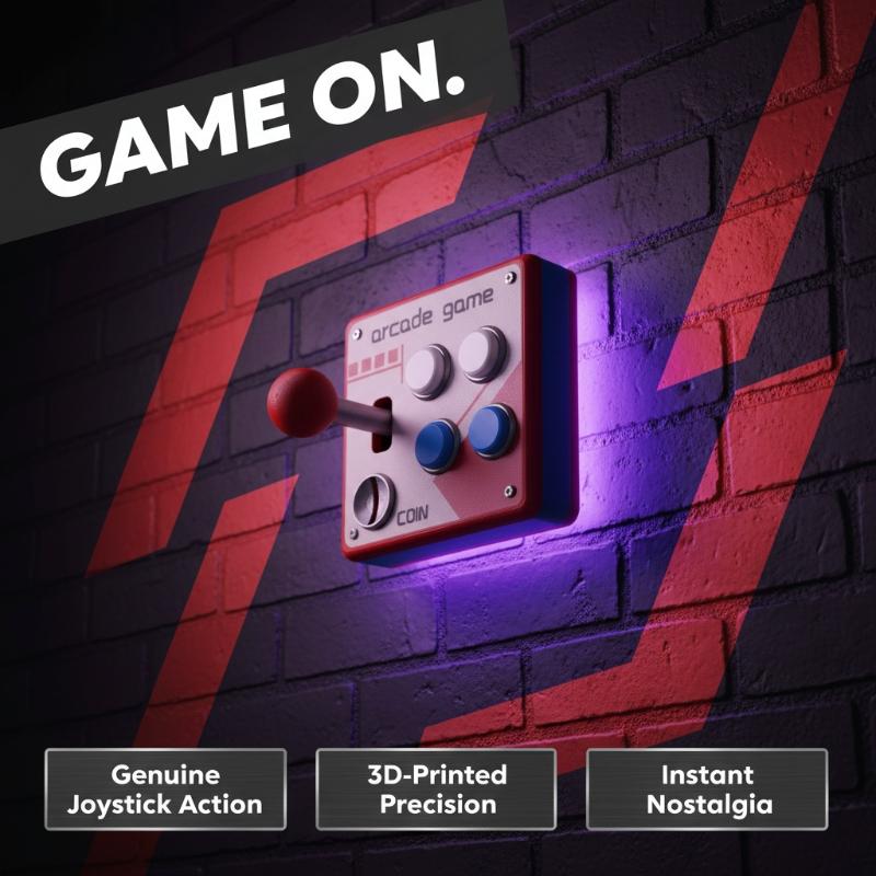 Gaming Console Buttons - แผ่นสวิตช์ปุ่มเกมอาร์เคดสไตล์เรโทร ของตกแต่งผนัง DIY สุดสร้างสรรค์ สำหรับห้องเล่นเกมที่บ้าน ของขวัญสำหรับเกมเมอร์